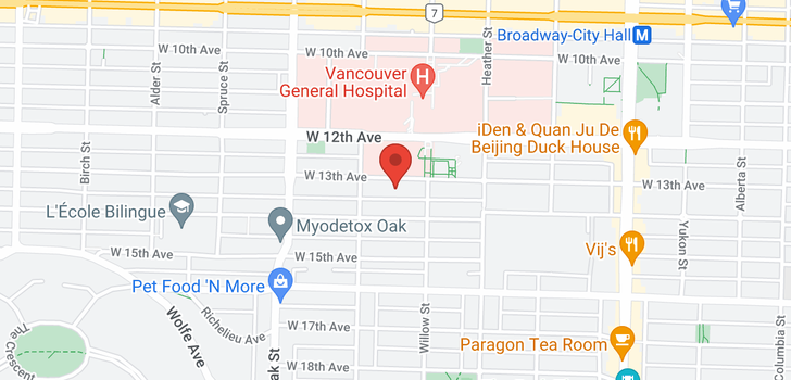map of 844 W 13 AVENUE
